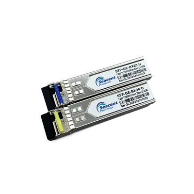 โมดูลรับส่งสัญญาณ SFP 20Km 1.25Gb / s BiDi Single LC / SC SMF 1310nm Tx 1550nm Rx FP LD