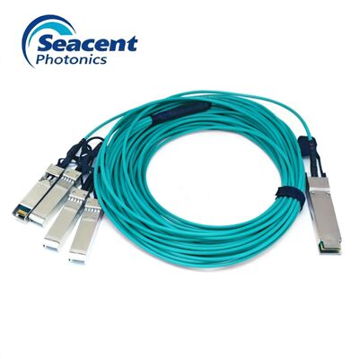 สายไฟฟ้าออนไลน์ AOC มัลติโมดแอคทีฟ 40G QSFP+ ถึง 4x10G SFP+