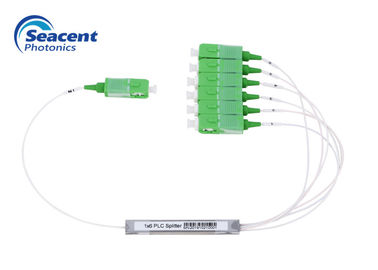 1x6 Mini Plc Splitter, Ftth แยกไฟเบอร์ออปติกช่องสัญญาณที่ดีสม่ำเสมอ