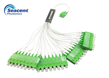 การออกแบบที่กะทัดรัดใยแก้วนำแสงแยก PLC ท่อเหล็ก 2x32 พร้อมตัวเชื่อมต่อ SC / APC