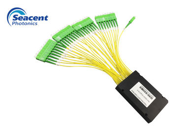 ความเสถียรสูง 2.00mm Plc Fiber Splitter 1X32 สำหรับอินเทอร์เน็ตทีวีแบบมีสาย