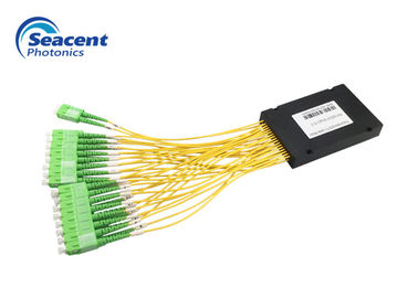 การสูญเสียการแทรกต่ำ Abs Box Plc Splitter 2.00mm 2x32 Optical Splitter