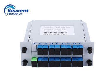 การออกแบบที่กะทัดรัด 0.9mm 0.5m 1x16 Plc Splitter Plug In FTTH Fiber Splitter