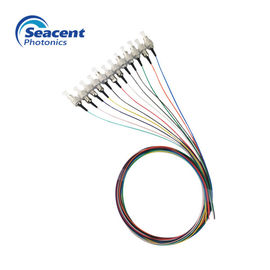แจ็คเก็ต LSZH / PVC 12 สีลำแสงไฟเบอร์ออปติกผมเปียพร้อมขั้วต่อ SC UPC