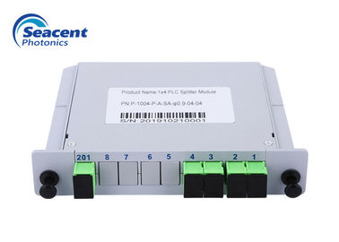 ใส่ประเภท 1x4 Cassette PLC Splitter Passive Optical Network ความเสถียรสูง