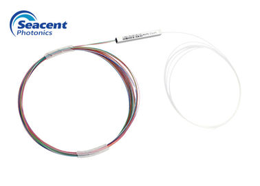 1x7 แยกไฟเบอร์ออปติก PLC อุปกรณ์เปล่าอัตราส่วนพิเศษโพลาไรซ์เสถียร