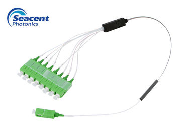 การป้องกันสิ่งแวดล้อมตัวเชื่อมต่อเซรามิก 1x8 แยกไฟเบอร์ออปติก PLC